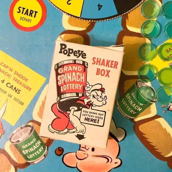 Vintage 1957 The  Adventures Of Popeye Board Game Eng and French Missing 4 Discs - Picture 9 of 16